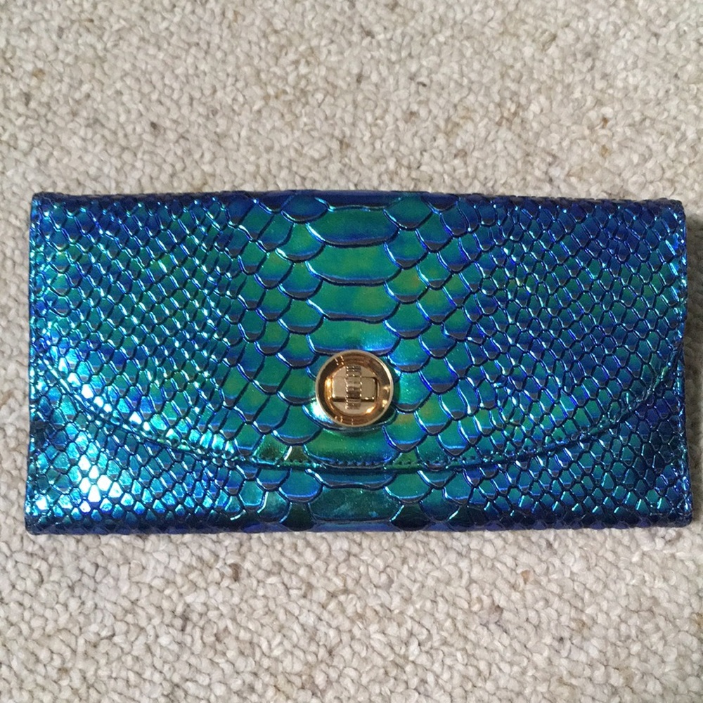 & Other Stories Holographic Faux Snakeskin Wallet